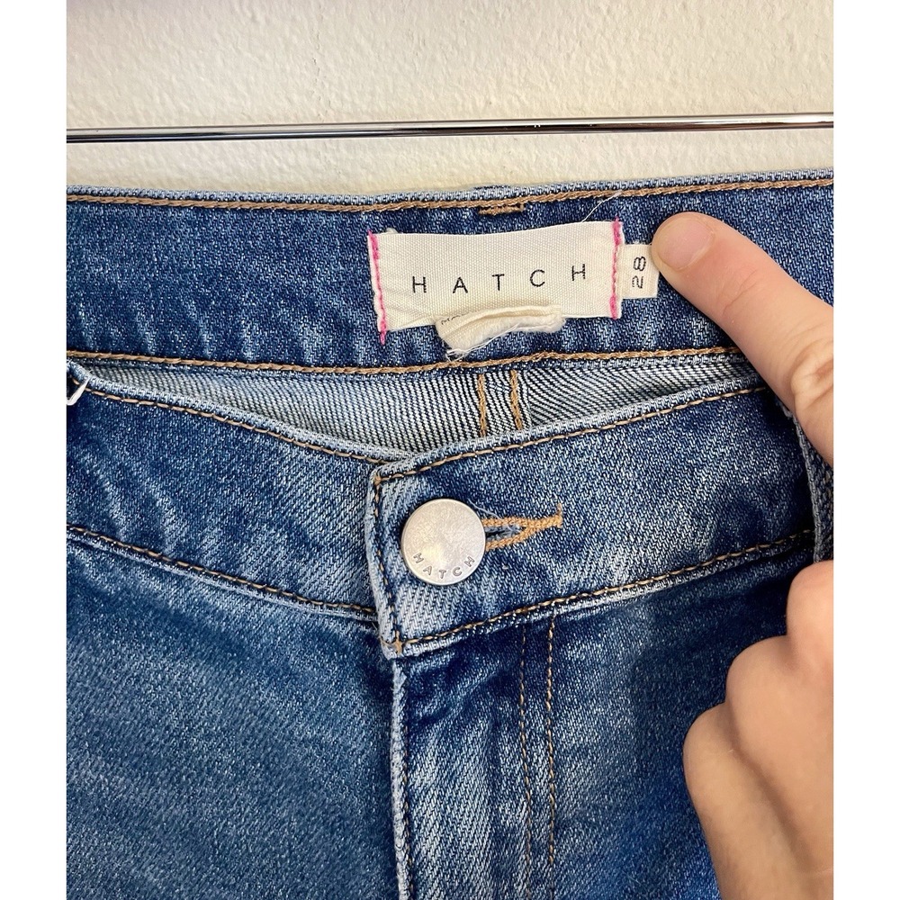 HATCH Claire Distressed Straight-Leg Maternity Jeans Under Bump 28 - Picture 3 of 16
